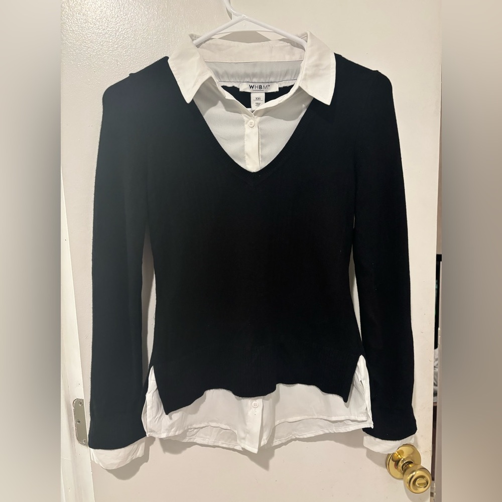 WHBM two tone office shirt